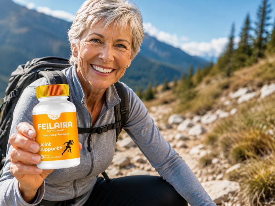 Active person enjoying outdoor activity with healthy, flexible joints thanks to Feilaira